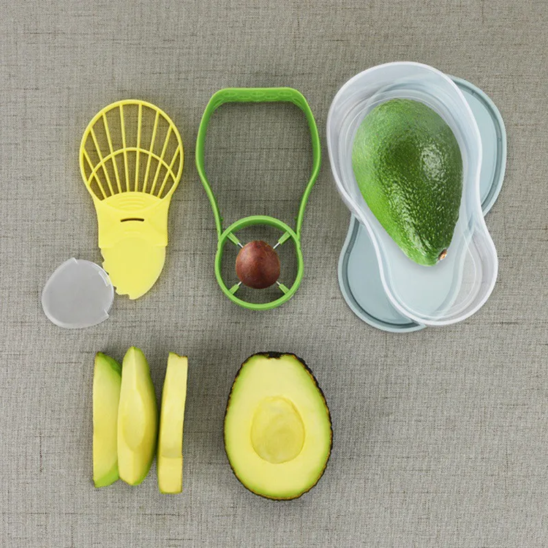 

3 in 1 Avocado Slicer Shea Corer Butter Peeler Fruit Cutter Pulp Separator Plastic Knife Kitchen Vegetable Tools