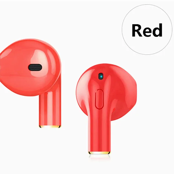 1 шт. мини Bluetooth гарнитура в ухо невидимые наушники беспроводные наушники музыкальные наушники с микрофоном для смартфонов iPhone 7 8 - Цвет: Красный