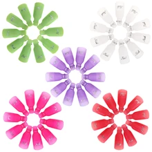 10Pcs/Lot Nail Art Gel Polish Remover Soaker Cap Set Resuable Degreaser Finger Wrap Cleaner Soak Off Clip Manicure Pedicure Kit