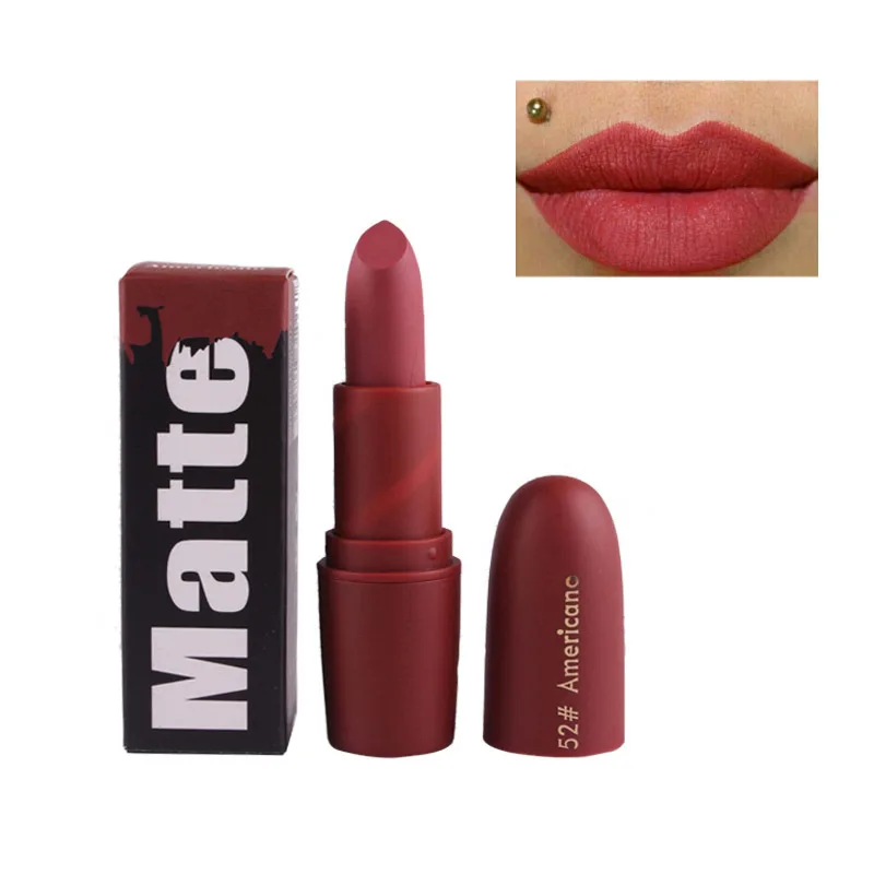 MISS ROSE Lipsticks For Women Sexy Brand Lips Color Cosmetics Waterproof Long Lasting Miss Rose Nude Lipstick Matte Makeup - Цвет: 52