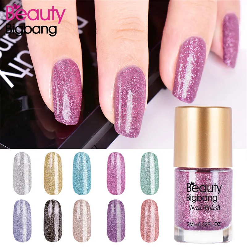BeautyBigBang 9ML Crystal Pearl Diamonds Nail Polish Shiny Glitter Nail