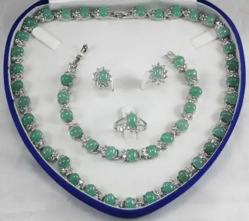 

women's gift true really jade Earring Bracelet Necklace Ring +box 5.27