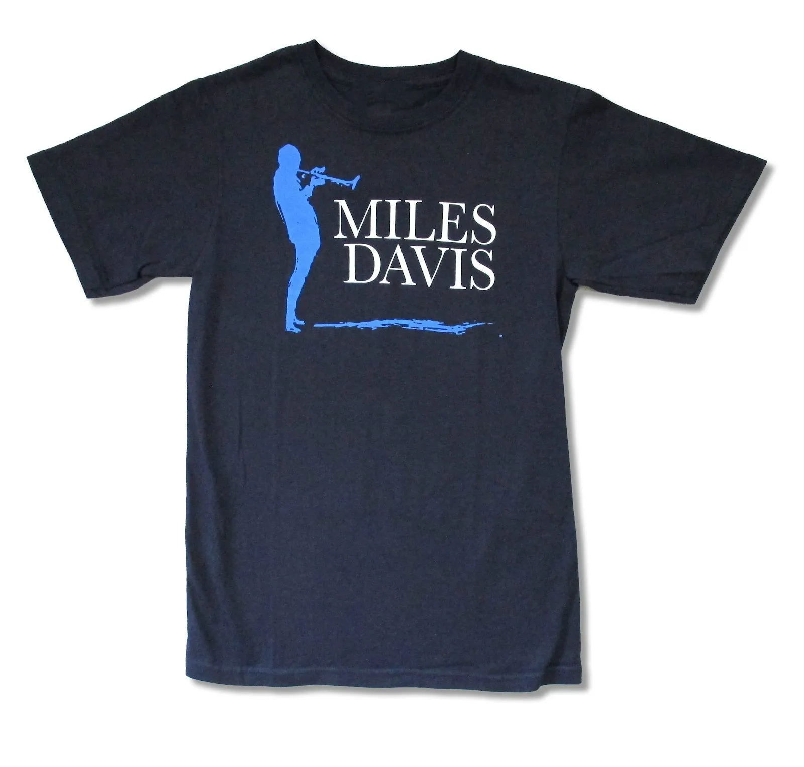 Top Tee MILES DAVIS "SILHOUETTE" NAVY BLUE T-SHIRT JAZZ MUSIC NEW OFFICIAL ADULT Musically T Shirt