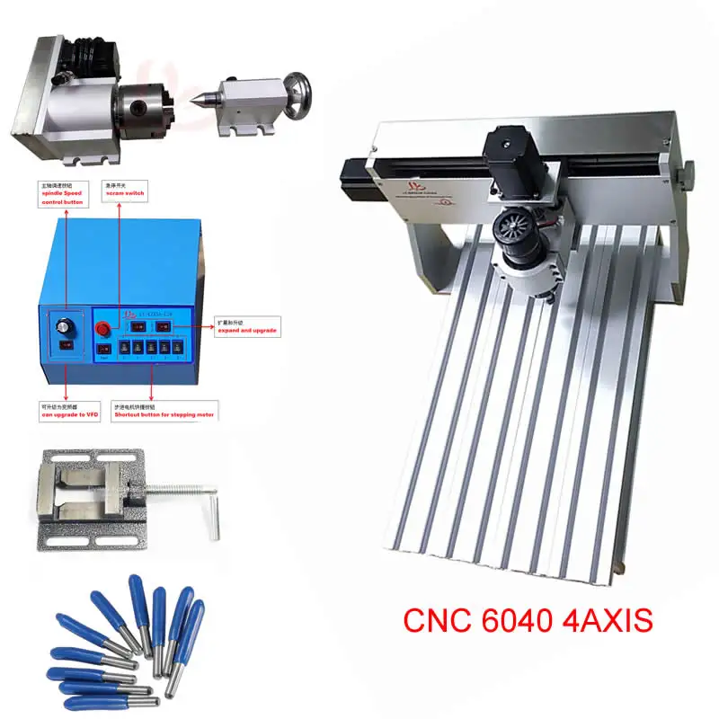 Мини-маршрутизатор с ЧПУ 6040 4-я ось гравировальный станок