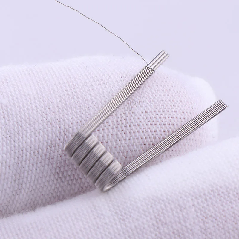 XFKM 50/100 pcs High Density Pre-built NI80 Premade Frameclapton Coil 3 Cores DIY Coil Heating alien clapton Coil Wire for rda XFKM 50/100 pcs High Density Pre-built NI80 Premade Frameclapton Coil 3 Cores DIY Coil Heating alien clapton Coil Wire for rda