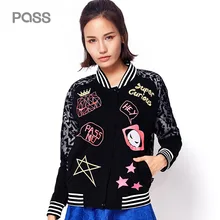 PASS 2017 Autumn Fashion Sportwear Coats Female Long Sleeve Baseball Clothes Printing Jacket