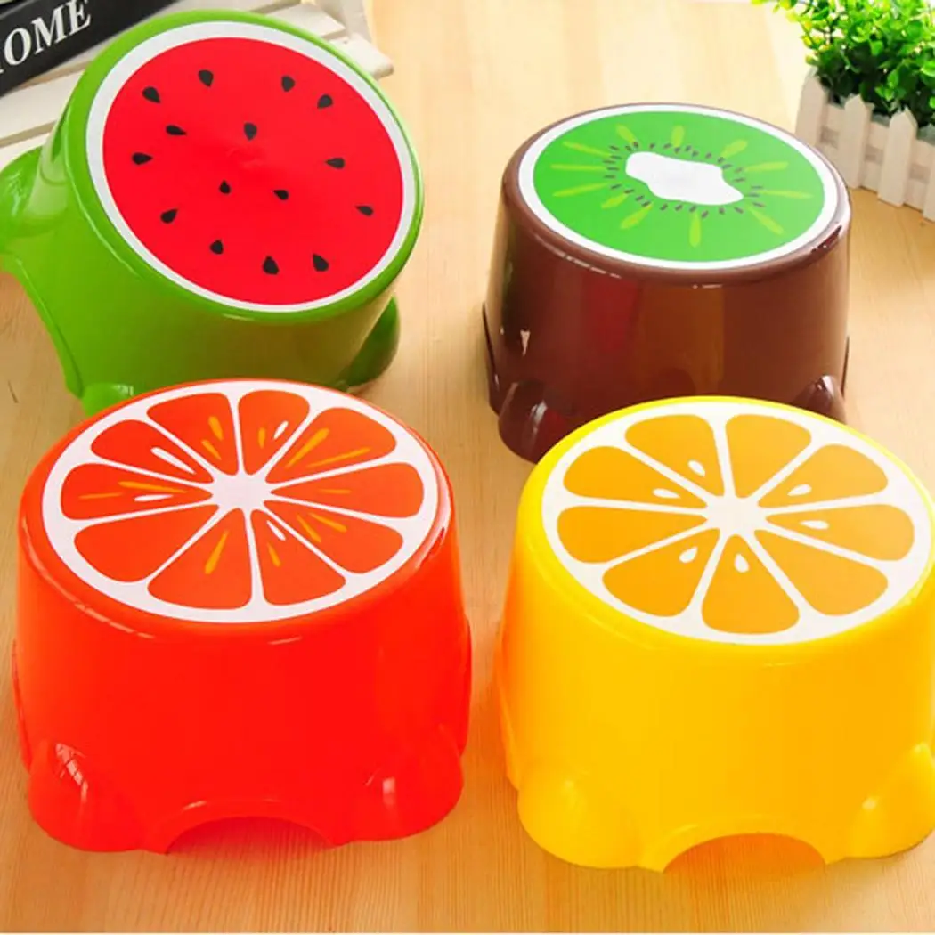 

4 Colors Lovely Stools Fruit Pattern Living Room Non-slip Bath Bench Child Stool Changing Shoes Stool