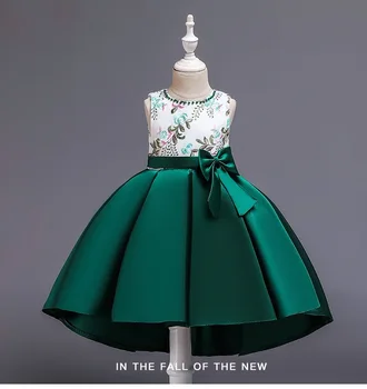 

Girls Embroidery X Beading Dress 2019 Kids Summer Dresses For Girls Princess Dress Girl Party Wedding Clothes For 110-150