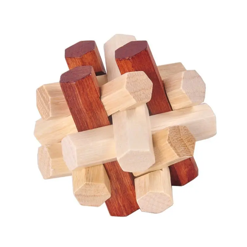 

1 Set Wood Puzzle Toys Set Unlock Knot Adult Kids Brain Teaser Educational Intelligence Tool
