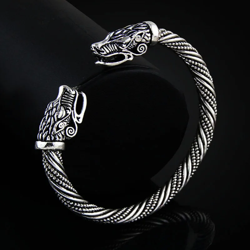 Высококачественный Браслет викинга с головой волка для подростков Модные Индийские аксессуары и украшения мужские часы наручные манжеты браслеты