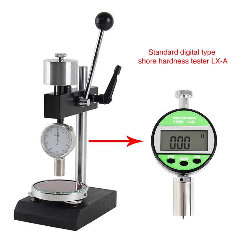 Digital Hardness Shore Durometer Tester LX-D For Hard Rubber Plastic Leather LAC-YJ Test Stand A Set of Hardness meter (1)