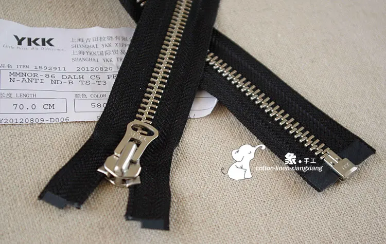 60 см ~ 80 8 # YKK ярко серебряная длинная часть односторонней большой металлической