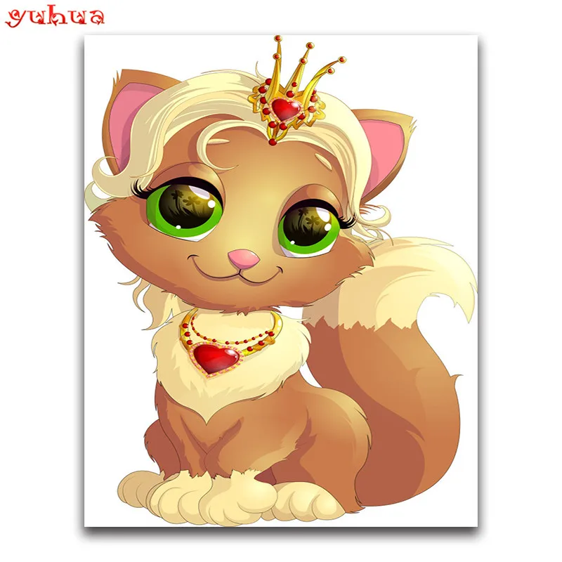 Full Square Diamond embroidery dierlijk Art Full Round Diamond mosaic colorful 5D DIY Diamond painting Cross stitch Animal Cat_