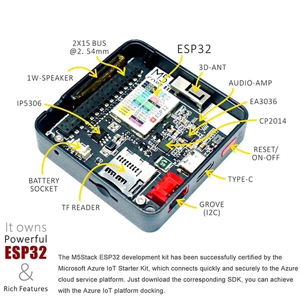 Hot-ESP32 макетная плата комплект Wifi Bluetooth расширяемая Совместимость со встроенным MPU9250 с Arduino ESP32 M5Stack