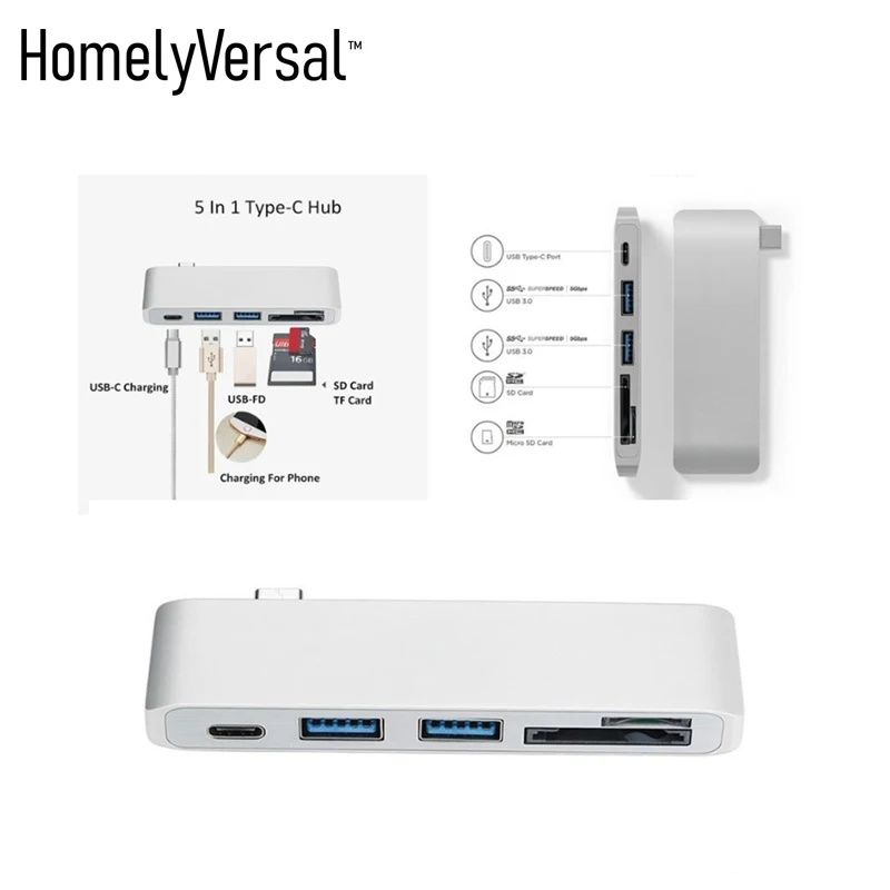Homelyversal MacBoook док-станция хаб-конвертер USB-C к HDMI/type-c док-станция usb3.0 порт