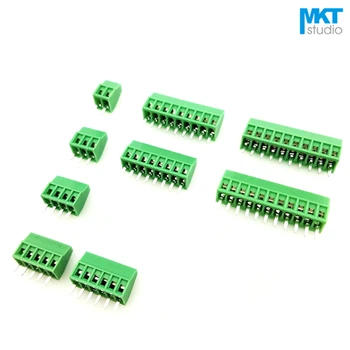 

100Pcs 2.54mm Pitch 8.8mm Height Monolithic Combinable Screw Wire Terminal Block Connector 2P 3P 4P 5P 6P 7P 8P