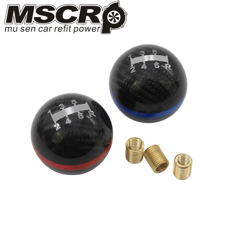 

Mugen 6 Speed Racing Gear Shift knob Black Carbon Fiber with Red or Blue Line
