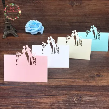 40pcs Bride and Groom Laser Cut Place Cards Wedding Name Cards Guest Name Place Card Wedding