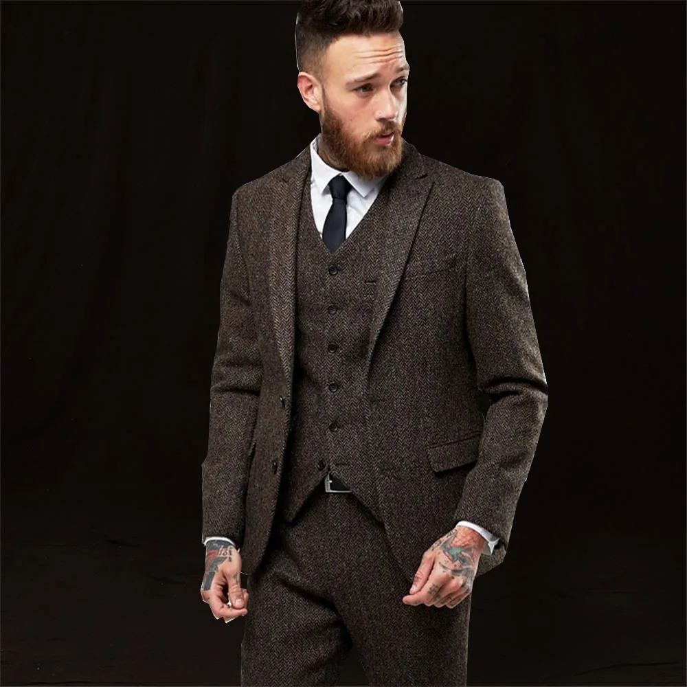 Y532 Trajes Para Hombre Slim Fit Men Suit For Wedding Custom Made 3 Pieces Mens Suits With Pants Navy Blue With Black Groom suit