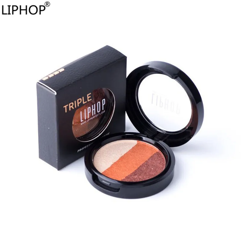 

free shipping liphop wet eyeshadow make up pallete 3 colors gradient glitter eyes makeup eye shadow Peach blossom maquiagem