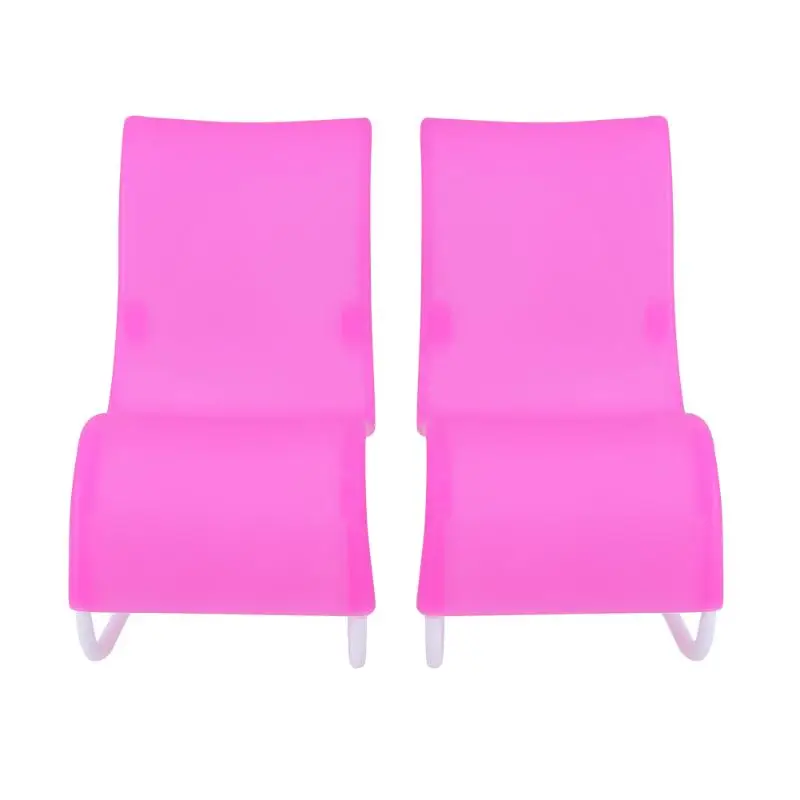 2pcs set Rocking Beach Lounge Chair for Barbie font b Doll b font Pink Chairs Dream