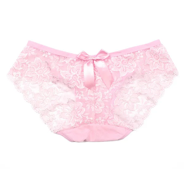 Women Sexy Lace Briefs Seamless Hollow Panty Floral Bowknot Underwear Knickers Solid Low Rise Intimates 13