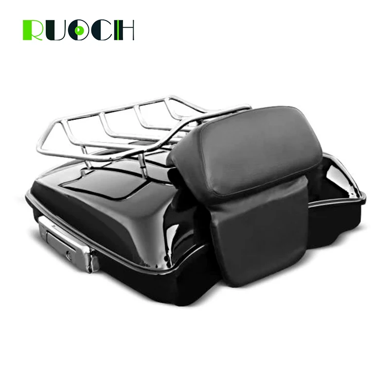 

Motorcycle Tour Pak Trunk Set King Razor Tour Pack w/ Luggage Rack Latch Backrest For Harley HD Touring Road Street Glide 14-18