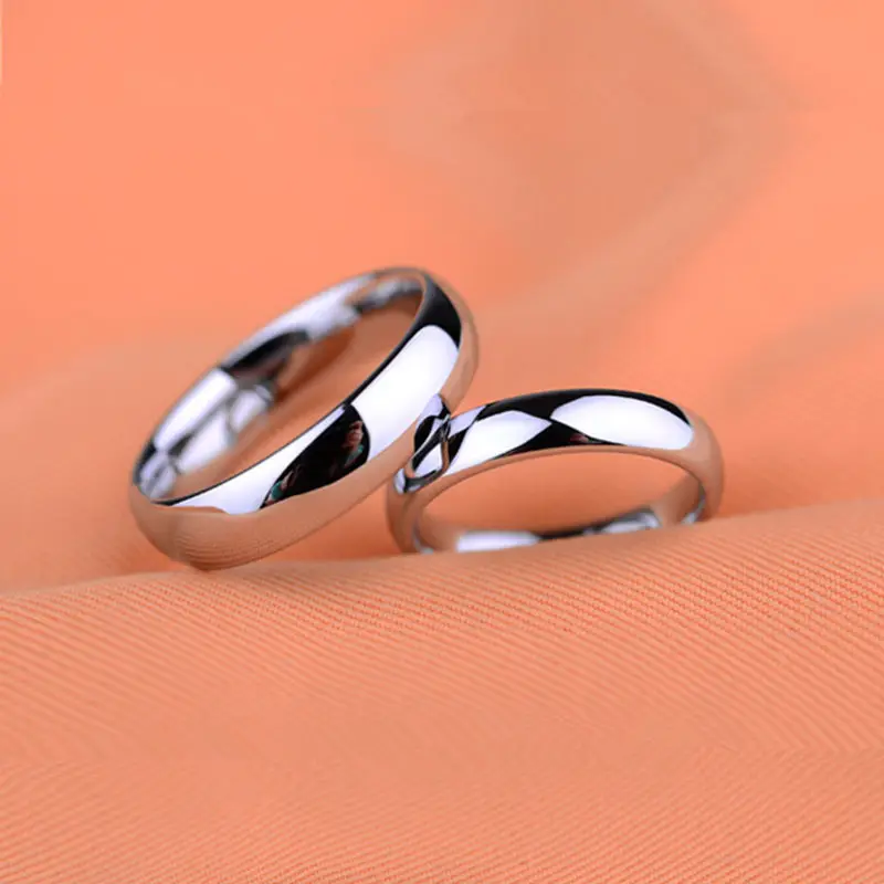 Romantic Wedding Rings For Lover Gold-Color Stainless Steel Couple Rings For Engagement Party Jewelry Wedding Bands