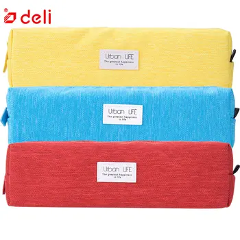 

Deli Canvas Pencil Cases for Students Pens Storage Organizer Bags Pouch Pencil Bag School Supply Stationery Pencil Cases 3 Color