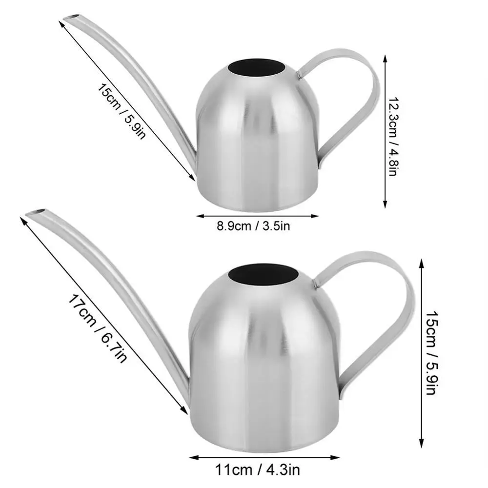 

Stainless Steel Watering Pot Gardening Potted Small Watering Can Indoor Succulent Long Watering Flower Kettle 500ml 1000ml