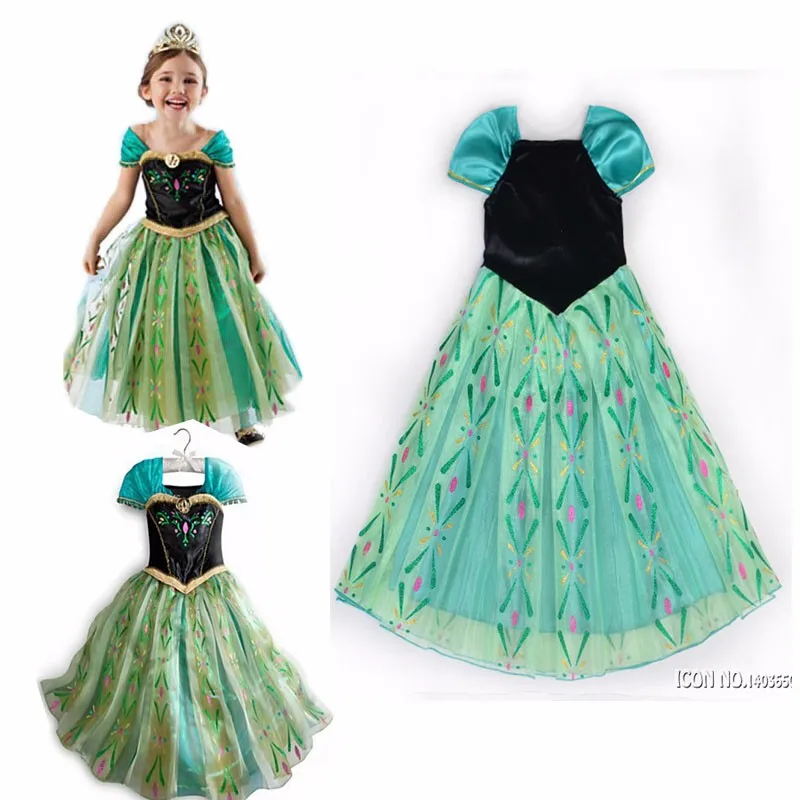 Лидер продаж; детское летнее платье принцессы Анны и Эльзы для девочек; Vestidos; платье для младенцев; платья для малышей; детская одежда для костюмированной вечеринки