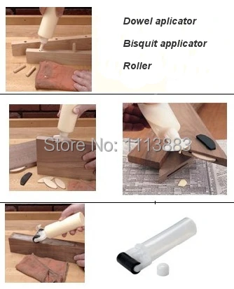  Woodworkers Bottle Glue Roller and Bisquit Applicator Set used for Woodworking