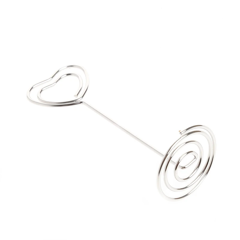 10Pcs Place Card Holder Heart Shape Clips Wedding Place Card Holder Table Photo Memo Number Name Clips Base Home Decor