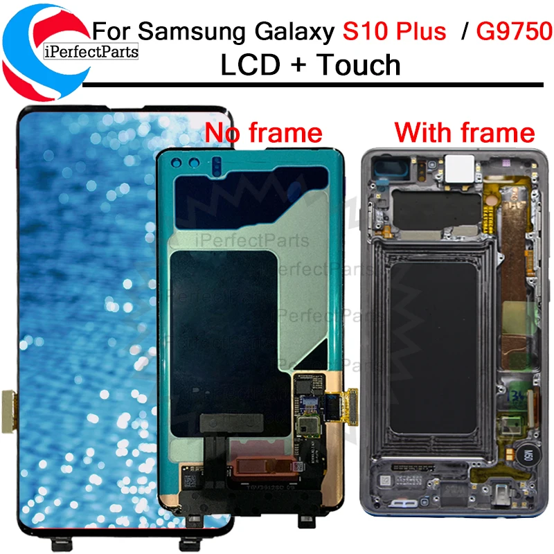 

AMOLED For Samsung Galaxy S10 Plus 2019 LCD Display Touch Screen Digitizer Replacement For SAMSUNG G9750 S10 Plus LCD+tools