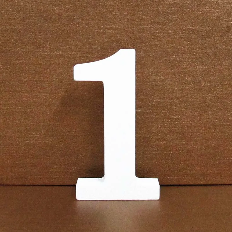 1pc 8cm 0-9 A-Z Free Standing White Wooden Numbers Letters Personalised Word Name Design Creative Art Craft Wedding Home Decor