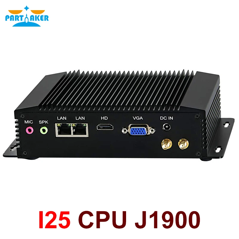 Мини ПК без вентилятора с двумя LAN портами Windows 7 Intel Celeron J1900 RS485 COM USB Wi Fi|Мини ПК| |