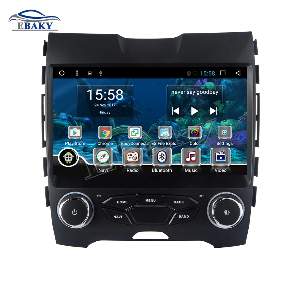 Perfect NaviTopia 9inch Octa Core Android 7.1 8.1 Car DVD GPS Navigation for Ford EDGE 2015 Auto Multimedia Radio Stereo 2