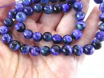 

fashon 5strands 6-12mm fire agate gemstone round ball cracked oranger green purple blue black ametrine loose beads DIY
