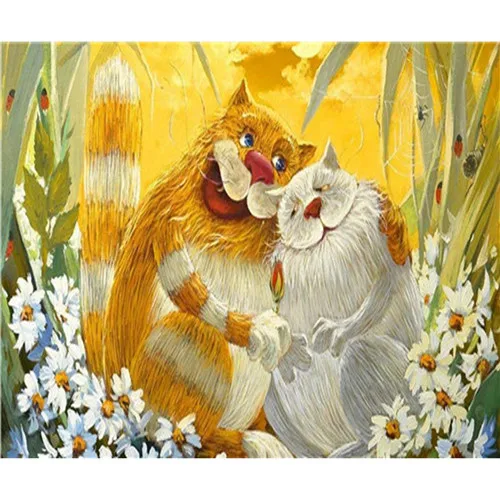YIKEE декоративная картина маслом на холсте по номерам, по номерам картины маленький мальчик и кот - Цвет: RSB0022