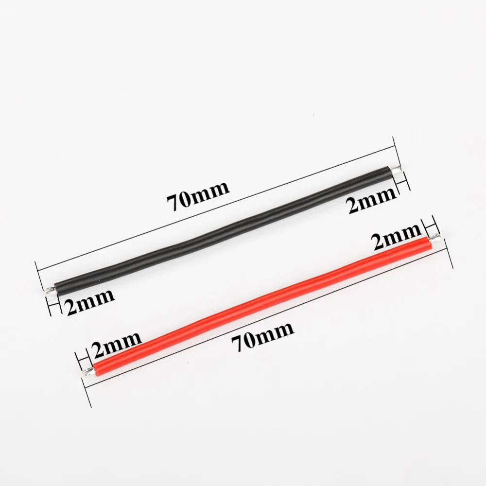 20 шт красный/черный 70 мм 18awg силиконовая резиновая проволока/кабель для FPV гоночных дронов частей