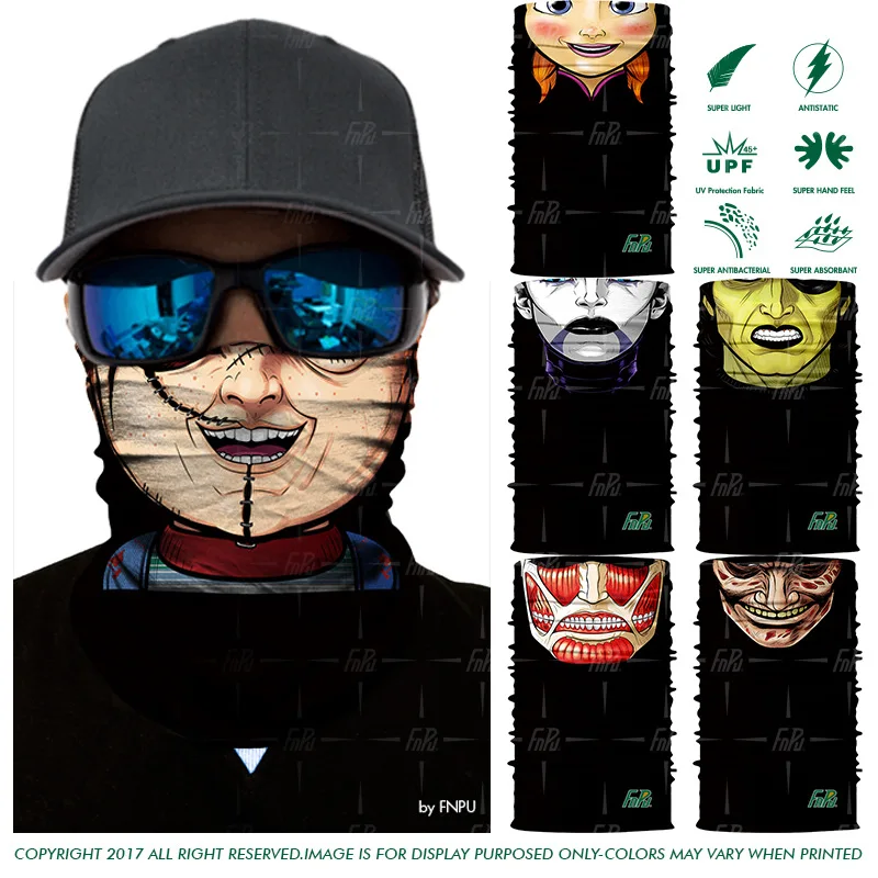 

3D Child's Play Marvel Balaclava Cycling Magic Bandana Scarf Frozen Hiking Neck Warmers Face Mask Headwear Men Bicycle Headband