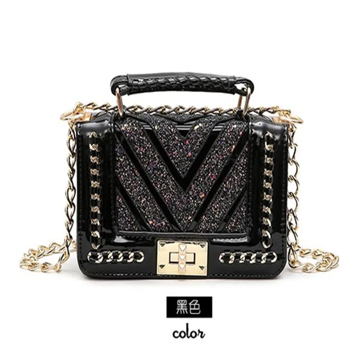 

Bright Stripes Women's Hand Pack 2019 New Fashion Single Shoulder Package Hot Stick-span Chain Small Package