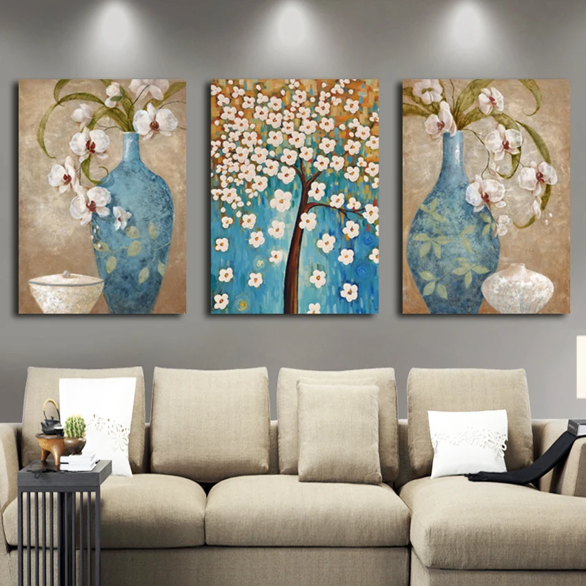 

Free shippig nordic style of Chinese ancient art blue porcelain printing on canvas home decoration art gift paintings FA313