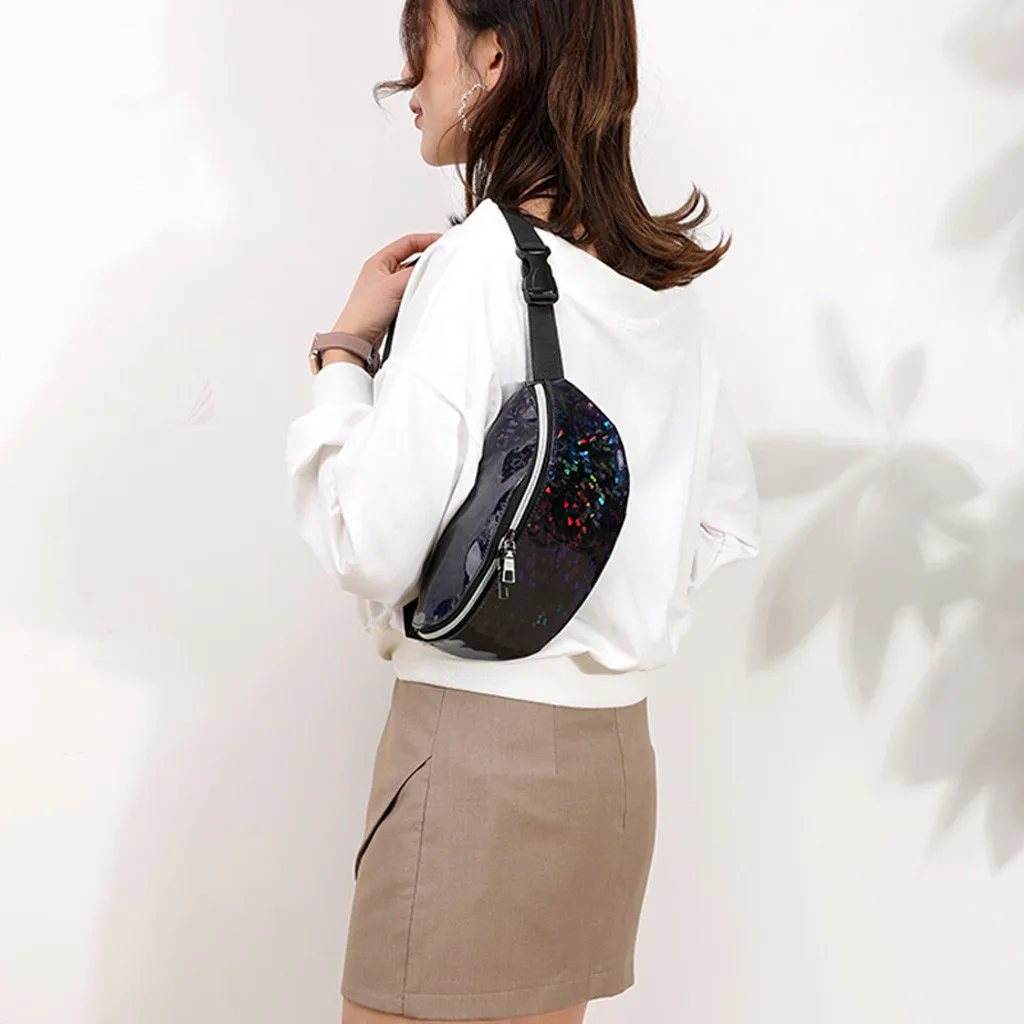 Fashion Women Students Outdoor Sports Zipper Messenger Bag Chest Bag Waist Bag