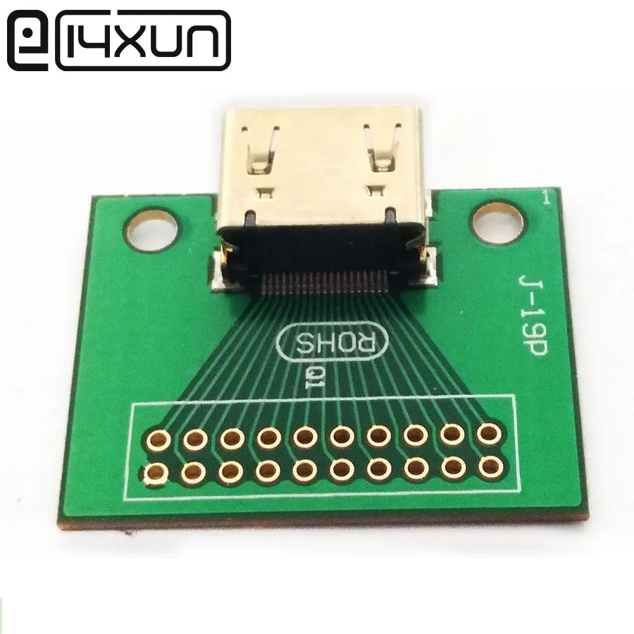 EClyxun позолоченный HDMI 19Pin тестовый разъем Jack 19 Pin адаптер тестовая плата с печатной