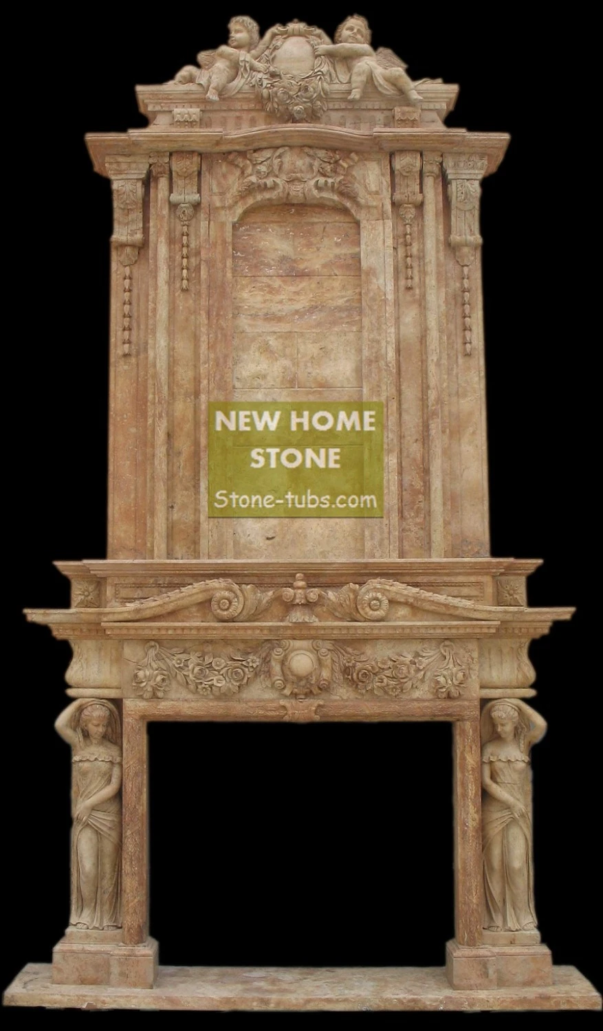 Oost Timor Dominant Verplicht Double deck fireplace surround travertine angel sculpture two layer mantel  stone fireplace for livingroom decorating ideas | AliExpress