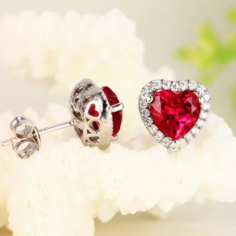 YY Ruby earrings for women womens stud earring-in Earrings from Jewelry