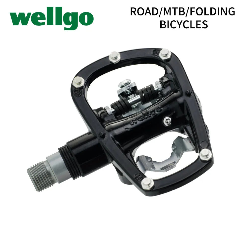

Wellgo R120B MTB Mountain Bike Clipless Pedals With Cleats SPD Compatible Bicycle Aluminum alloy Auto-lock self-locking pedal
