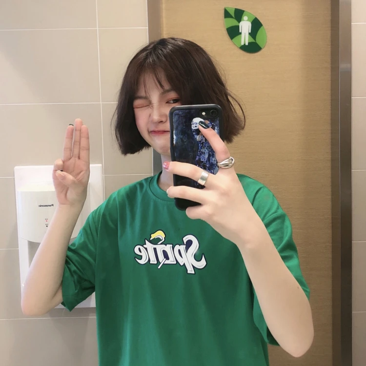 YouGeMan футболка Femme Летняя женская футболка с коротким рукавом Корейская Ulzzang Harajuku с буквенным принтом зеленые футболки женские топы