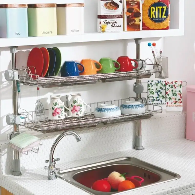 Stainless Steel 2 Layer Storage Shelf Organizer Holder Kitchen Stainless Steel 2 Layer Storage Shelf Organizer Holder Kitchen Supplier For E Seasoning Rack Free Shipping